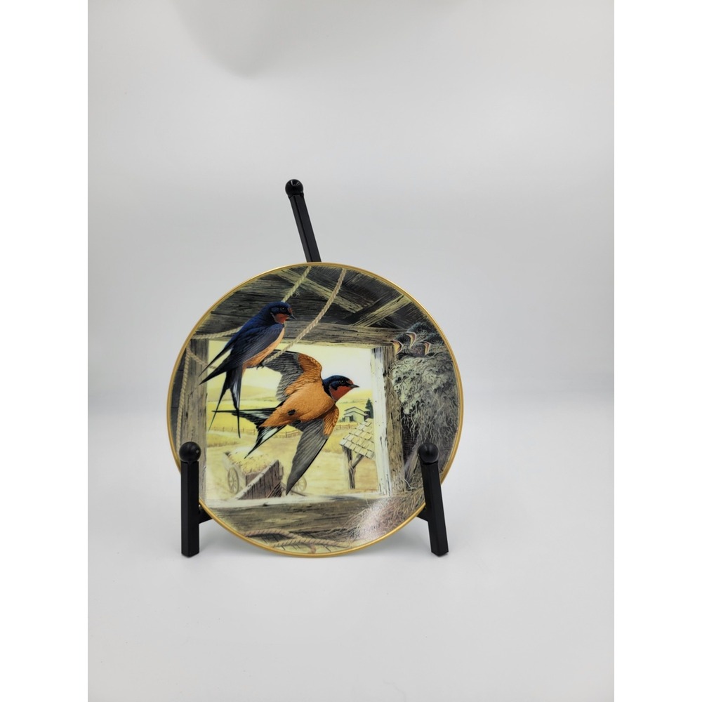 BARN SWALLOW "RETURNING HOME" collector plate ANTHONY RUDISILL Birds Countryside